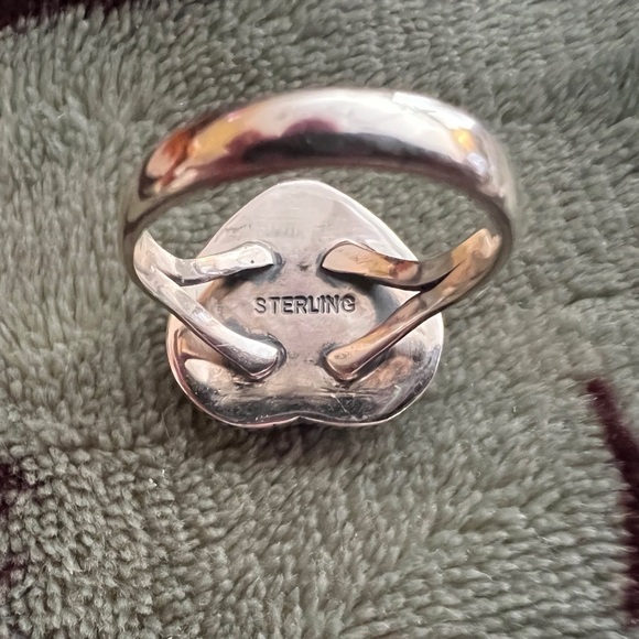 ❤️ Queen Pink Conch LG Southwestern Heart Sz 8.75 Sterling Ring 8.1g EXQUISITE - Picture 9 of 17